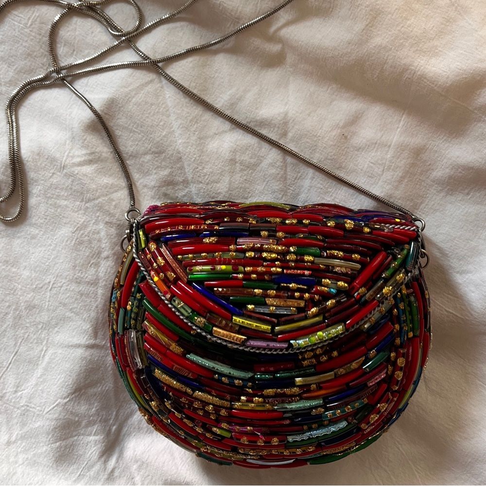 Colorful Beaded Clutch and Shoulder Bag